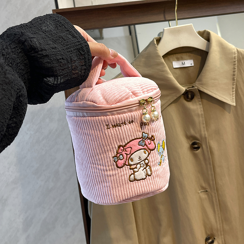 可爱水桶手拎包女孩便当零食卡通小包时尚女生收纳包大学生化妆包