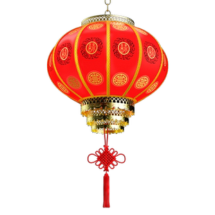 2025新款过年免插电太阳能大红灯笼春节大门口阳台一对中国风宫灯