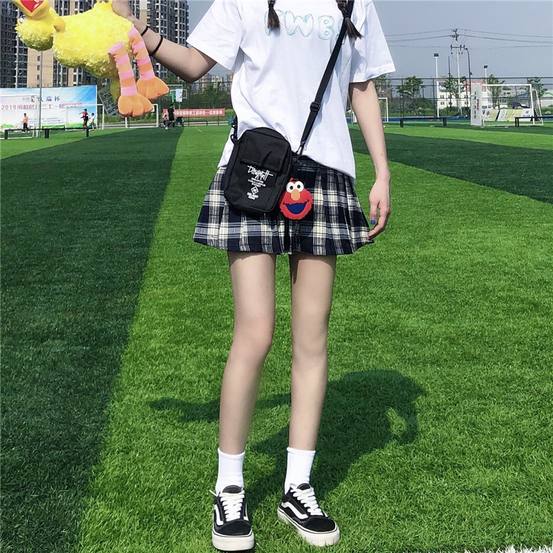有理想国潮A字短裙ins不规则半身裙女显瘦半身高腰短裙夏季FWBS105.00元包邮