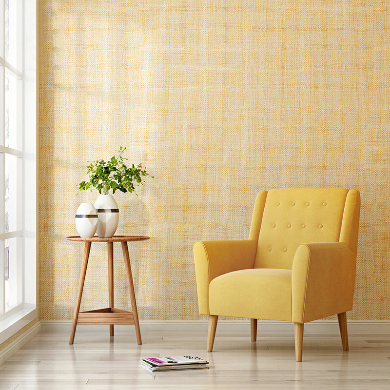 亚麻墙布无缝卧室壁布现代简约客厅防水高级灰色装饰中麻流行酒店