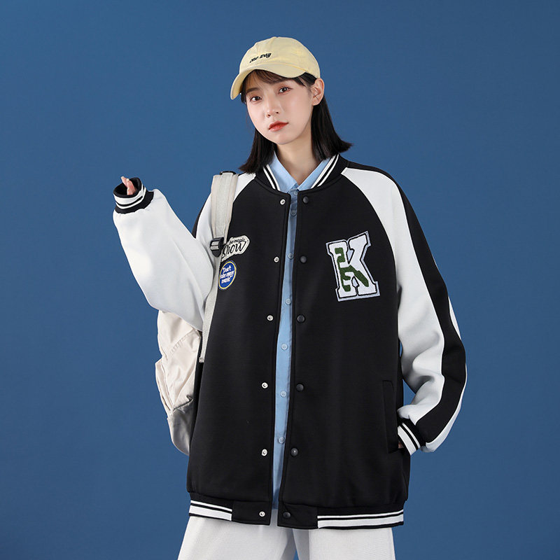 春秋款港风大码情侣棒球服潮男休闲夹克外套A0342259P70控88，男装夹克，电商A034