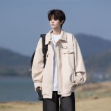 秋新款休闲外套茄克日系潮男纯色夹克相机外景888P78控118，男装夹克，电商A034