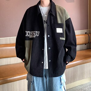 新款日系灯芯绒休闲夹克 男宽松休闲外套港风外景 6629 P68控98图片