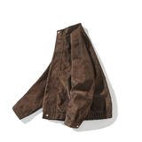 白底秋新款皮衣外套潮男纯色休闲宽松机车夹克6651P88控138，男装夹克，电商A034