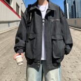 港风外景大码皮衣外套潮男痞帅休闲青年机车夹克6655P88控138，男装皮衣，电商A034