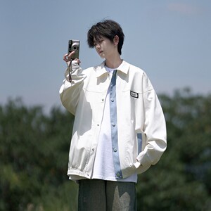 相机日系港风潮牌外套宽松秋装青年男款少年感夹克 2880 P75控98图片