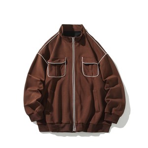 白底秋装男款大码潮牌简约外套宽松夹克纯色可二开 6653 P68控98,男装夹克,电商A034