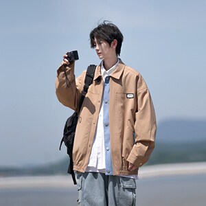 相机日系港风潮牌外套宽松秋装青年男款少年感夹克 2880 P75控98图片