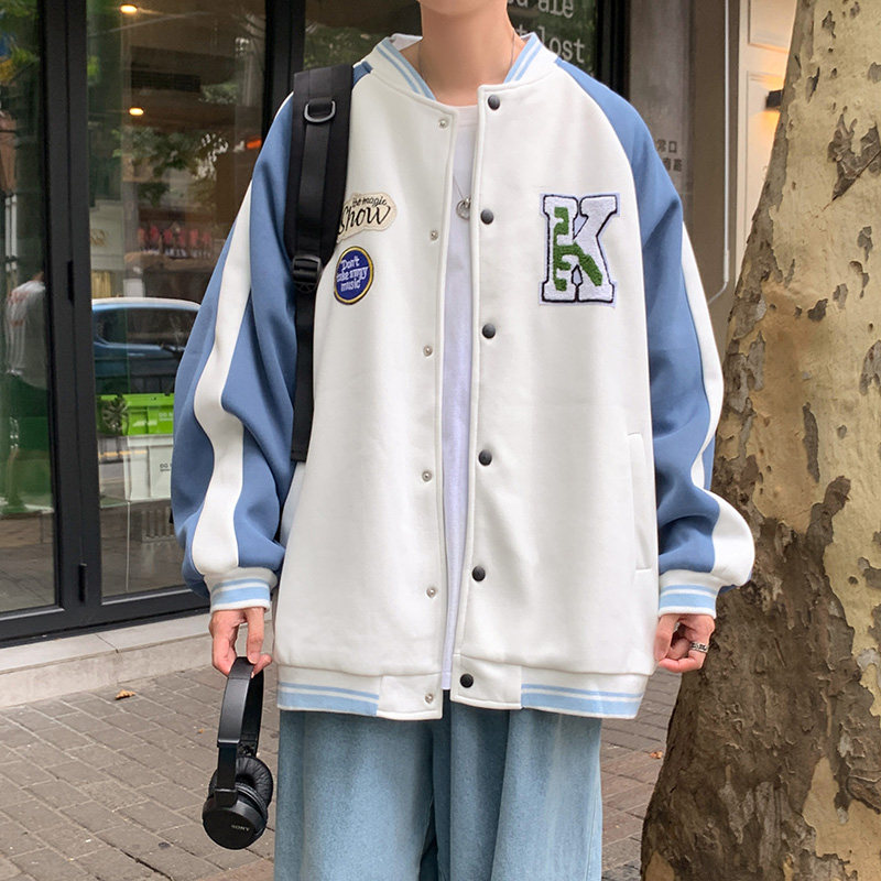 秋款2024港风大码棒球服潮男休闲夹克外套A0342259P70控88,男装夹克,电商A034