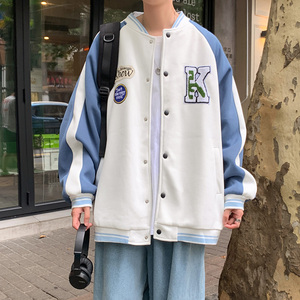 秋款2024港风大码棒球服 潮男休闲夹克外套A034 2259 P70控88图片