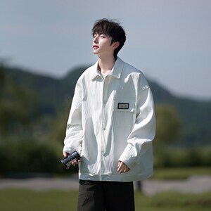 相机秋季新款学生日系夹克港风棒球服潮牌外套男款 2895 P65控98图片
