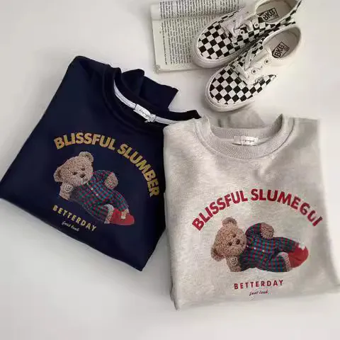 宽松上衣小熊爆款size卫衣可爱韩版春秋潮网红overins女薄款长袖