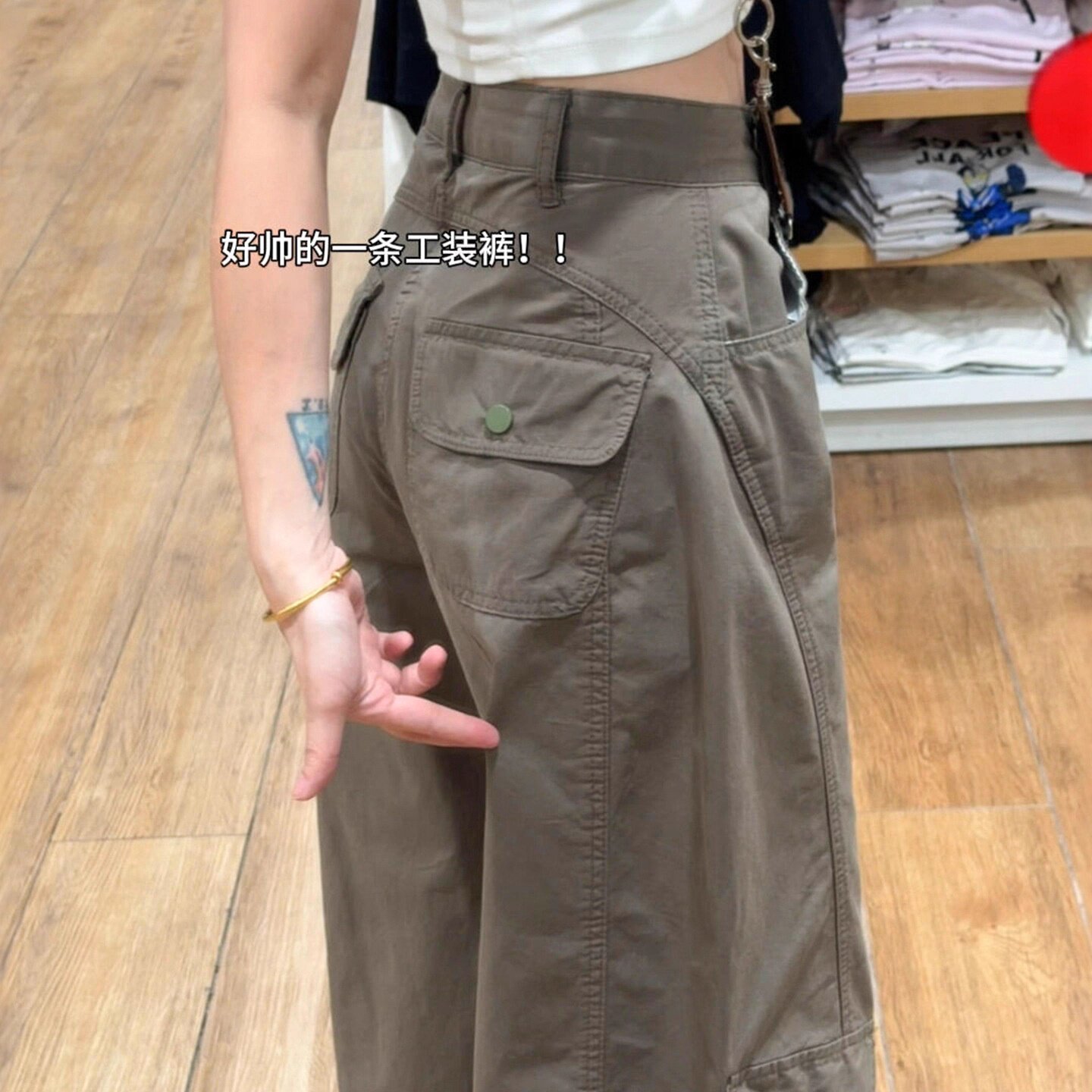 美式复古工装高腰显瘦牛仔裤女