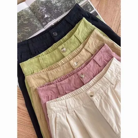 休闲女工装裤子显瘦西装长裤直筒阔腿日系小个子薄款九分裤春秋季,女装/女士精品,休闲裤,淘宝优惠券,粉丝福利购,淘宝优惠卷