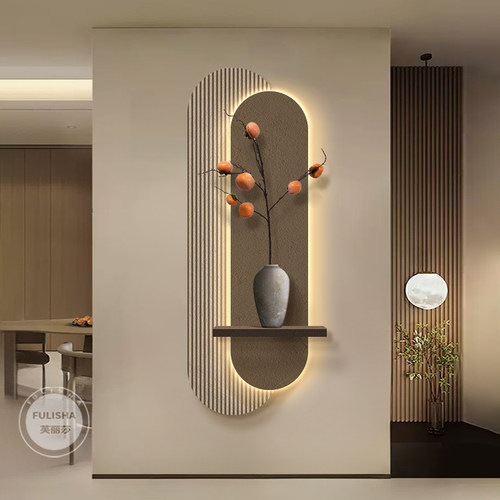 新中式装饰画柿柿如意绿植砂岩灯