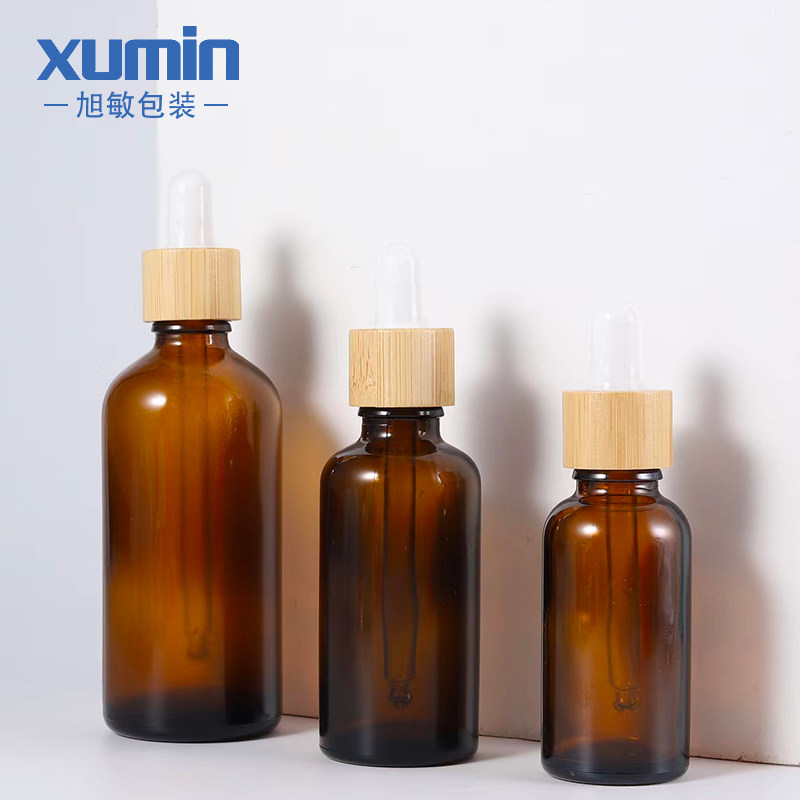 30/50/100ml化妆品玻璃滴管瓶 竹圈胶头精华瓶 原液精油分装瓶26