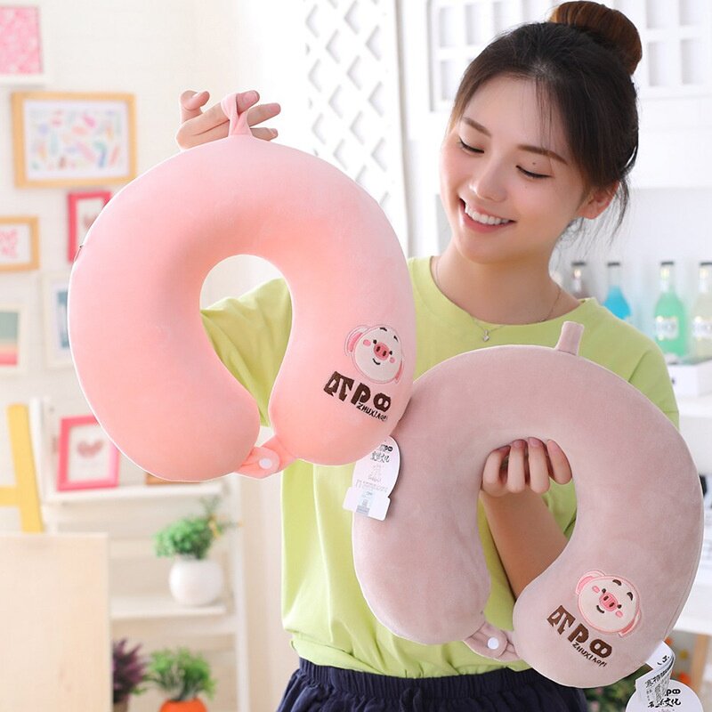 超萌猪小屁毛绒玩具女生睡觉抱枕创意实用生日礼物可爱网红U型枕