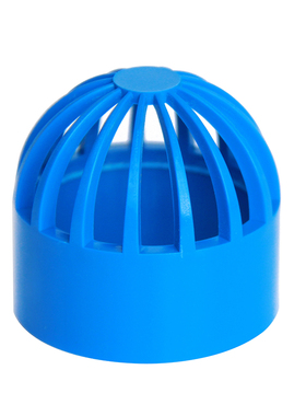 UPVC蓝色透气帽鱼缸透水海鲜池溢流管件过滤隔离网水箱水20-110蓝