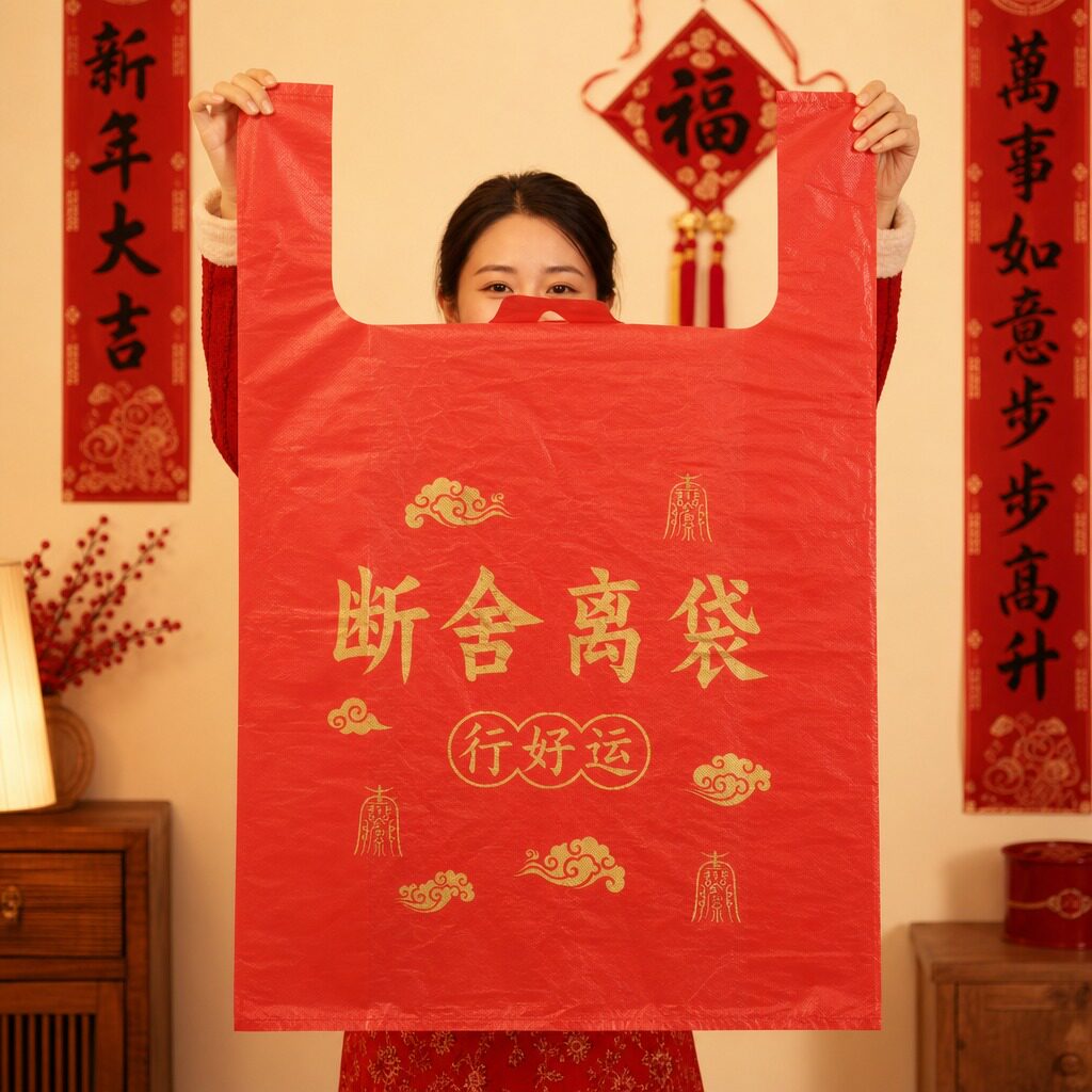 除秽拉吉转运袋扔旧衣服断舍离垃圾袋手提式大号红色大号加厚净宅