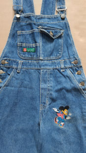 米老鼠牛仔背带裤女小个子古着vintage90年代阿美咔叽美式工装裤