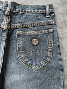 法国蓝威龙Noveli牛仔裤90年代古着vintage牛仔萝卜裤女复古老款