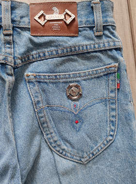 J.jaks佳积铜纹牛仔裤8090s年代古着vintage牛仔萝卜裤女怀旧复古