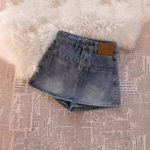 辣妹牛仔短裙裤女夏季薄款2025新款高腰显瘦复古包臀a字半身裤裙