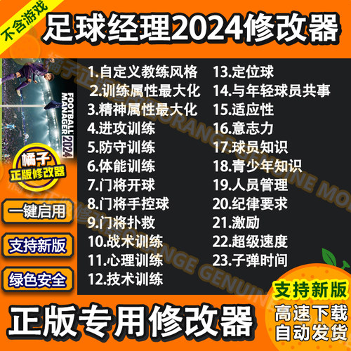 足球经理2024辅助 Football Manager 2024修改器足球2024科技单机