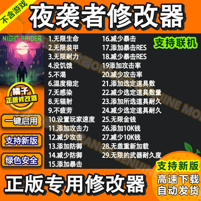 夜袭者 Night Raider联机修改器 steam正版电脑科技辅助 不含游戏