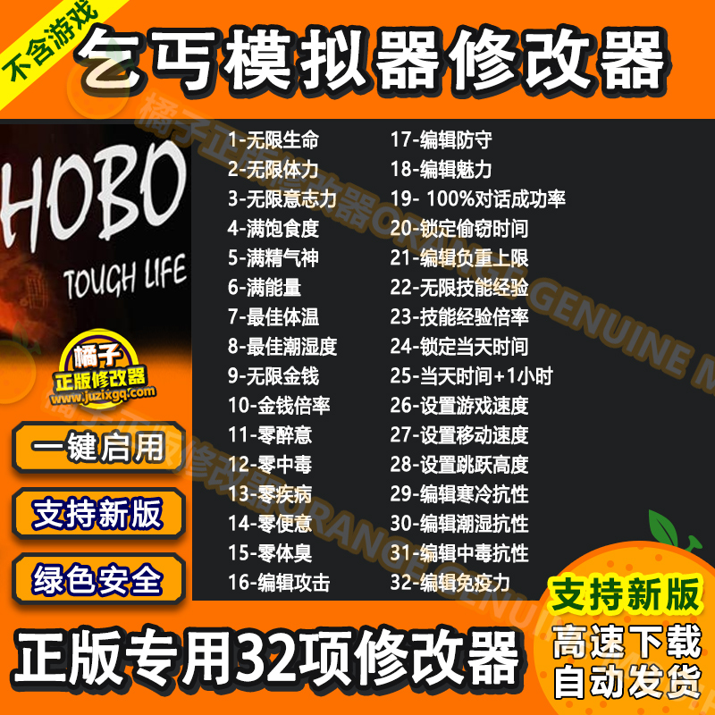 乞丐模拟器修改器Steam金币存档多功能辅助科技Hobo Tough Life