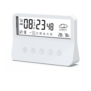 家用温湿度计 卧室闹钟 室内温度计台式 婴儿房正倒计时温湿度表