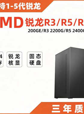 全新2400g锐龙台式主机工作家用