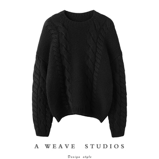 圆领加厚羊绒衫 色调高级 绞花纯羊绒毛衣 慵懒气质 重磅棒针系列