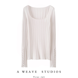 女方领纯羊绒毛衣针织打底衫 精纺山羊绒衫 春夏 好搭配 气质王炸