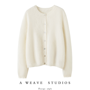 100%山羊绒拉绒小香风女士外套baby软糯