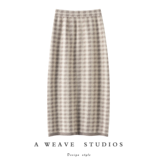 羊绒针织包臀裙子 加厚纯羊绒半身裙女中长款 气质爆棚 太好穿了