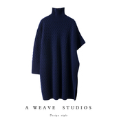 女高领中长款 疯狂腔调王品 重磅加厚羊绒衫 羊绒毛衣宽松连衣裙