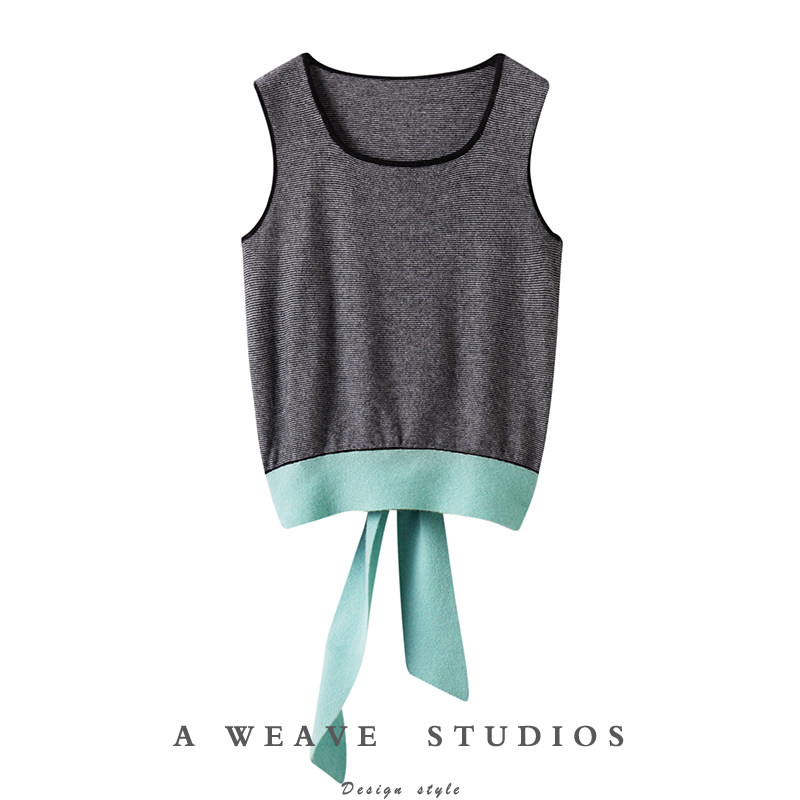 不随波逐流！！春夏黑绿飘带方领羊绒背心女纯羊绒衫毛衣马甲新款,女装/女士精品,羊绒衫,淘宝优惠券,粉丝福利购,淘宝优惠卷