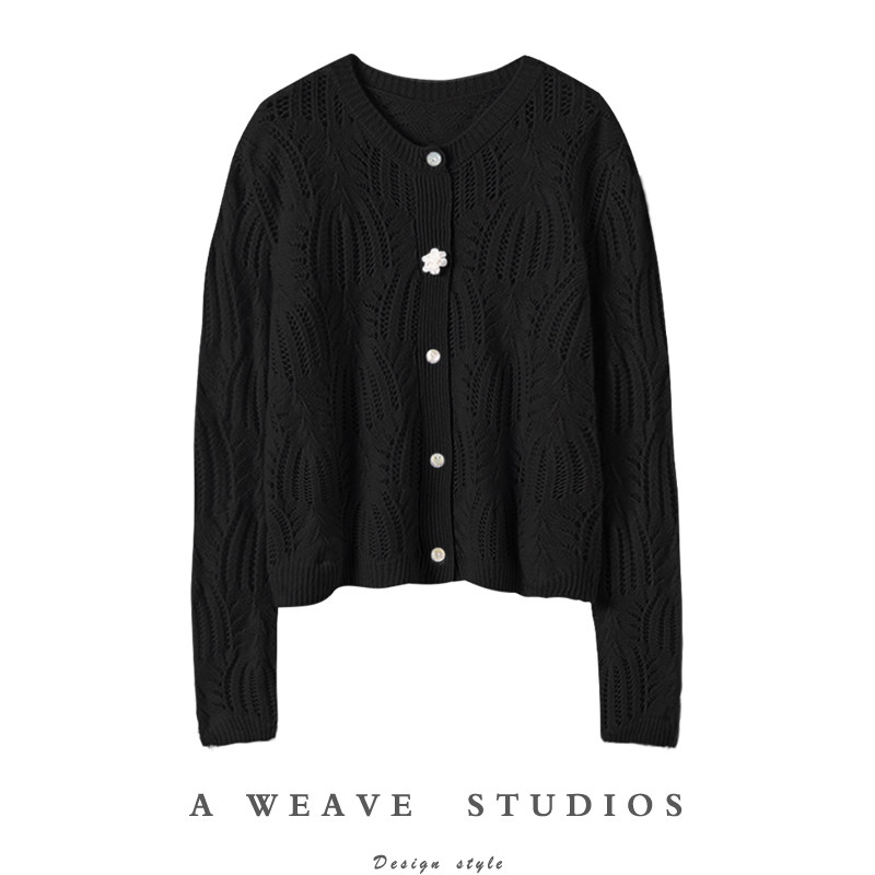 豪门媳妇！花朵扣100%羊绒开衫女纯羊绒毛衣镂空针织开衫外套秋冬,女装/女士精品,羊绒衫,淘宝优惠券,粉丝福利购,淘宝优惠卷