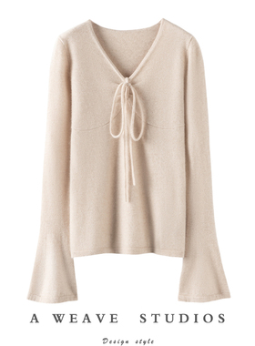 JBR惊艳设计感！抽褶100%纯山羊绒衫女纯羊绒毛衣针织打底衫秋冬