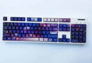 机械键盘五面热升华个性 紫色星云 OEM键帽 糖糖家 PBT