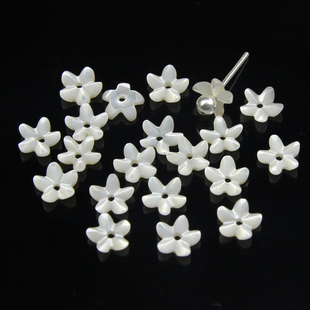 DIY材料头发耳饰工艺品手工美甲高端饰品天然6mm白蝶贝小碗贝壳花
