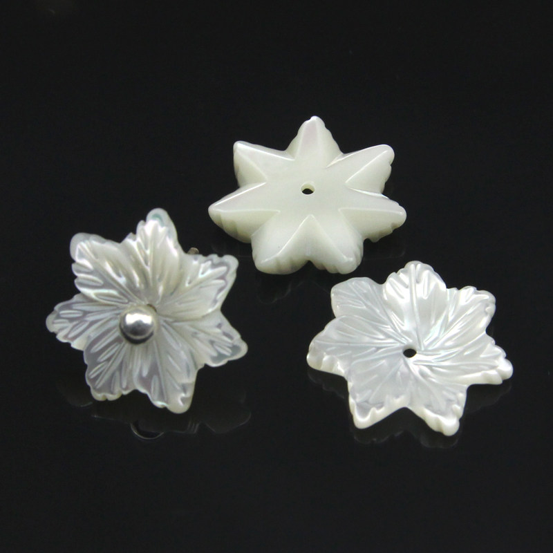 天然海贝壳手工雕刻花 diy手工饰品串珠发簪胸头发饰配件耳钉材料