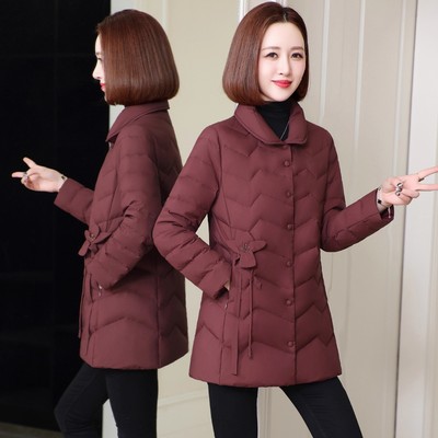 洋气国风轻薄羽绒服中长款