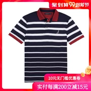 Nautica / Thẻ Bắc Âu chính hãng Hoa Kỳ mua áo thun nam áo thun thêu nam giản dị Áo thun sọc nam - Polo