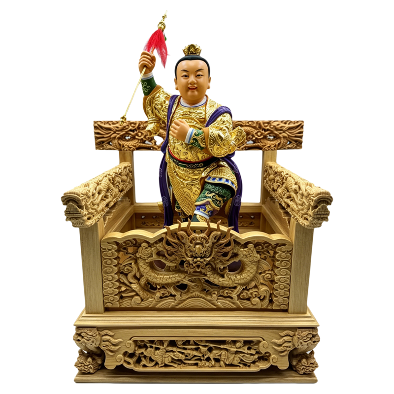 桧木五龙椅神像底座佛像宝座请神椅请神轿手抱轿龙椅座椅木雕工艺