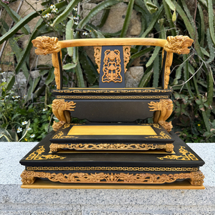 一尺神椅12寸仿黑檀入神像脱椅底座加高16寸佛像宝座基座神明座椅