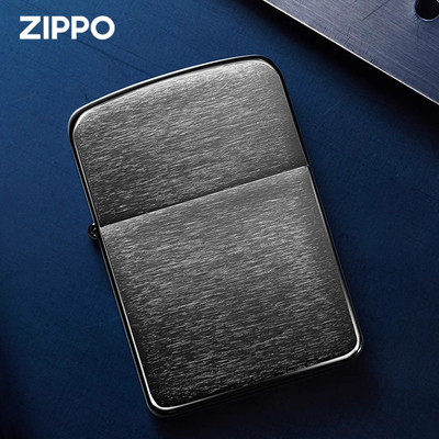zippo打火机复刻黑冰拉丝标志