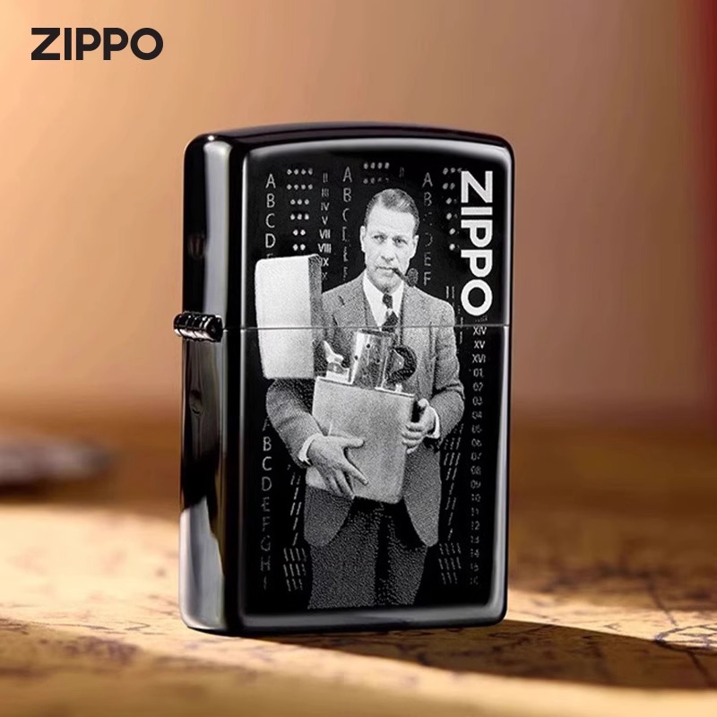 ZIPPO打火机官方正品 煤油防风芝宝黑冰奋斗的里程总裁机收藏纪念
