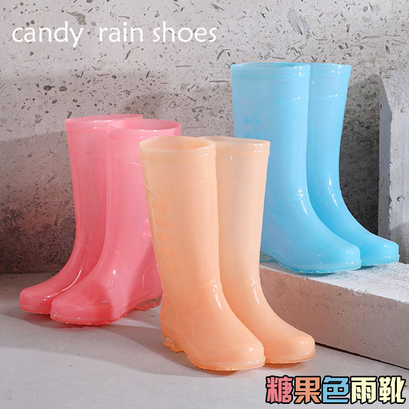 秋冬韩国女士雨鞋时尚高筒胶鞋洗车工作加绒保暖水鞋雨靴务农水靴